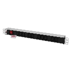 Блок розеток Rem-10 без шнура с выкл., 10 IEC 60320 C13, вход IEC 60320 C14, 10A, алюм., 19', фото3