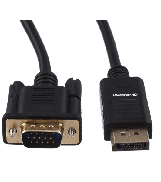 Кабель GoPower DISPLAYPORT-VGA 1.8M 00-00027497 черный