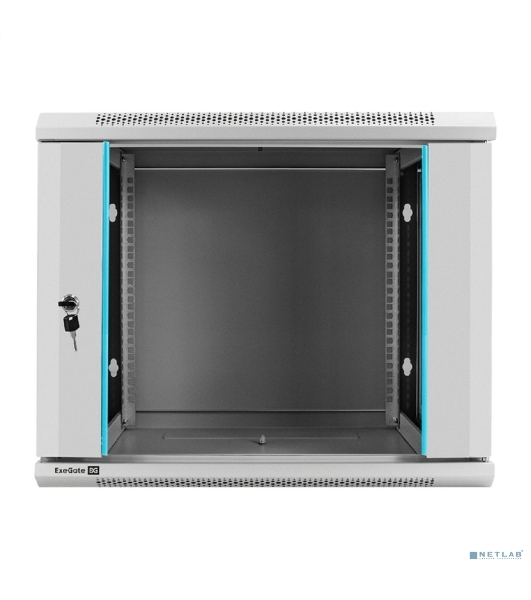 Шкаф телекоммуникационный 19' настенный 9U ExeGate EC-WM-9U.450.G.GREY (19', 9U, 600x450x500 мм (ШхГхВ), передняя дверь закаленное стекло, съемные боковые панели, пыле- и влагозащита IP23, светло-серый RAL 7035)
