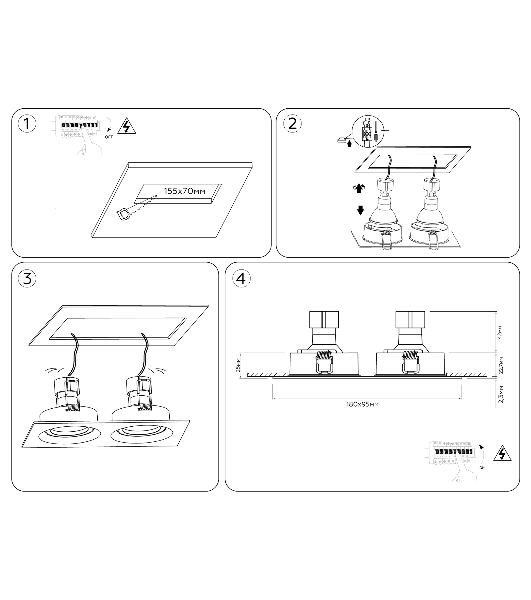 Встраиваемый поворотный точечный светильник Ambrella light TN102745/2 WH белый IP20 GU5.3/2 180*95*25