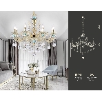 Светильник Ambrella light TR4926/8 GD/WH/CL золото/белый/прозрачный E14*8 max 40W D740*630, фото5