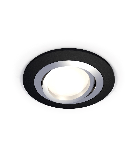 Комплект встраиваемого поворотного светильника Ambrella light XC7622082 SBK/PSL черный песок/серебро полированное MR16 GU5.3 (C7622, N7003)