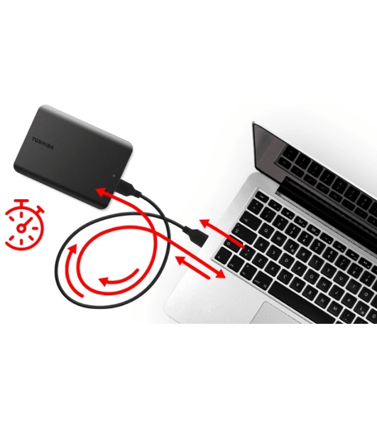 Внешний HDD 2.5' Toshiba Canvio Basics, 4TB, USB 3.2 Gen 1 Type-A, 5400 rpm, черный (аналог HDTb440EK3CA)