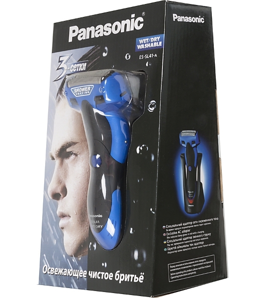 Электробритва сетчатая Panasonic ES-SL41A520 реж.эл.:1 питан.:аккум. синий/черный