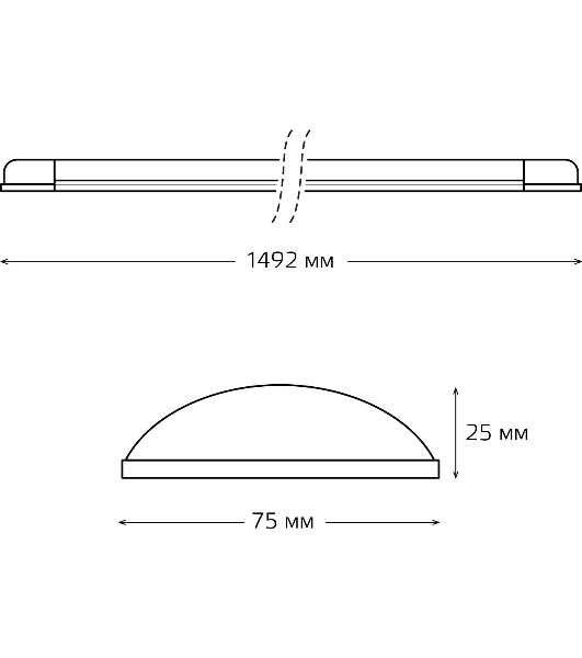Светильник линейный Gauss WLF-1 50W 4550lm 6500K 185-265V IP20 1492x75x25мм алюминий LED 1/20