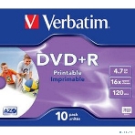 Диск DVD+R Verbatim 4.7Gb 16x Jewel case (10шт) Printable (43508), фото2