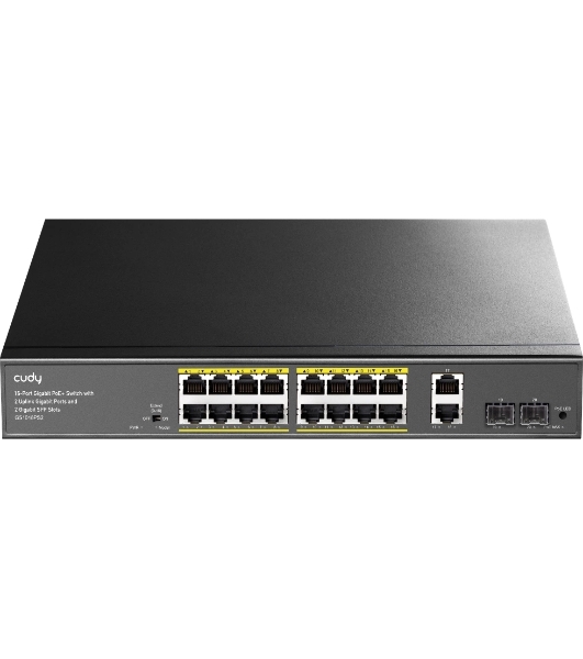 Коммутатор Cudy GS1018PS2, 16×1 Гбит/с, 2×1 Гбит/с Combo (RJ-45/SFP), 2×1 Гбит/с SFP
