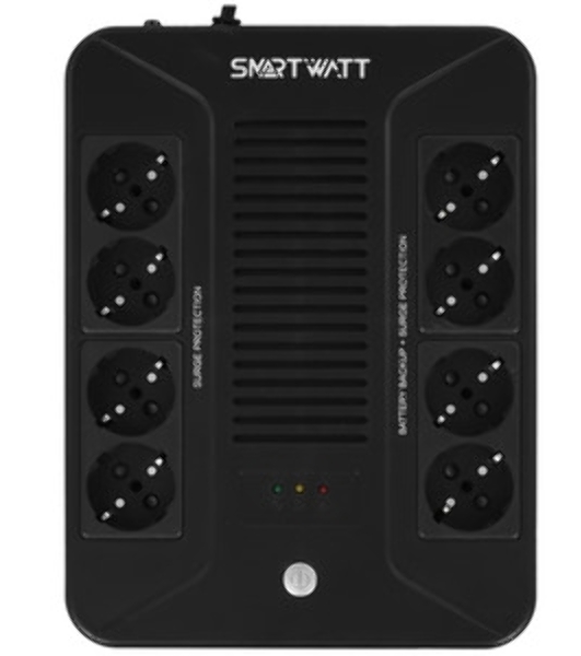 Источник бесперебойного питания UPS SAFE PRO 650, Li-AS, Br, 600/360 ВА/Вт, LED, USB, RJ11/45, SCHUKOx8, 1*7 Ач