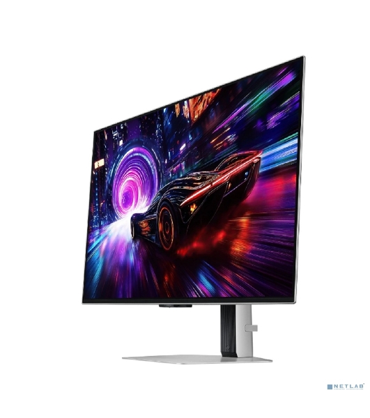 Монитор 32' Samsung OLED серебристый OLED 3840x2160, 240 Гц, 0.03 мс, 16:9, 260 кд/м², 2xHDMI 2.1, DP 1.4, 3.5 Jack, USB Hub (2x USB 3.2), FreeSync, HDR10+, Edge Lighting, изогнутый, серебристый