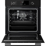 Встраиваемый духовой шкаф Kuppersberg HF 609 B, High-Tech, объем 80 л, 10 режимов работы, телескопические направляющие, цифровой таймер, 2 стекла в дверце, утапливаемые переключатели, энергоэффективность А, черный, фото5