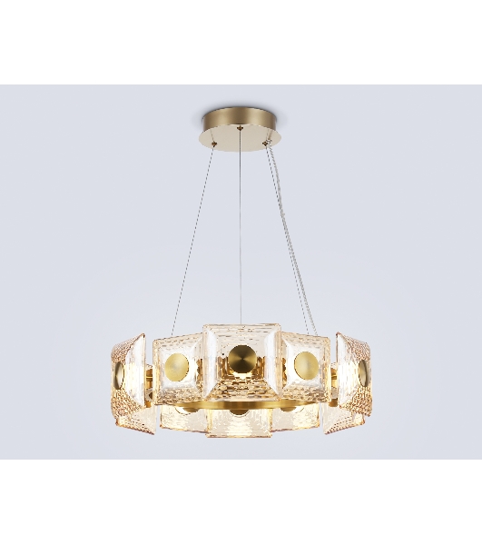 Светильник Ambrella light LH31021 BS/TI латунь/янтарь 56W 3000K D570*150
