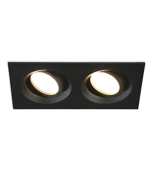 Встраиваемый поворотный точечный светильник Ambrella light TN102746/2 BK черный IP20 GU5.3/2 180*95*25