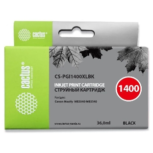 Картридж струйный Cactus CS-PGI1400XLBK черный (36 мл) для HP Canon MB2050/MB2350/MB2040/MB2340