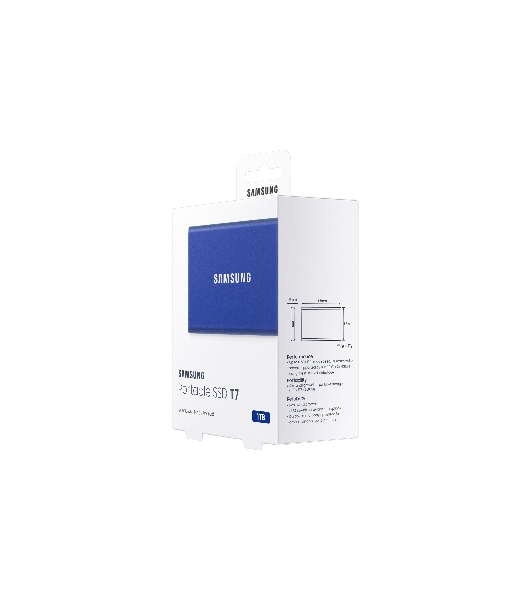 Внешний SSD Samsung T7, 1TB, USB 3.2 Gen 2 Type-C, R/W 1050/1000, синий