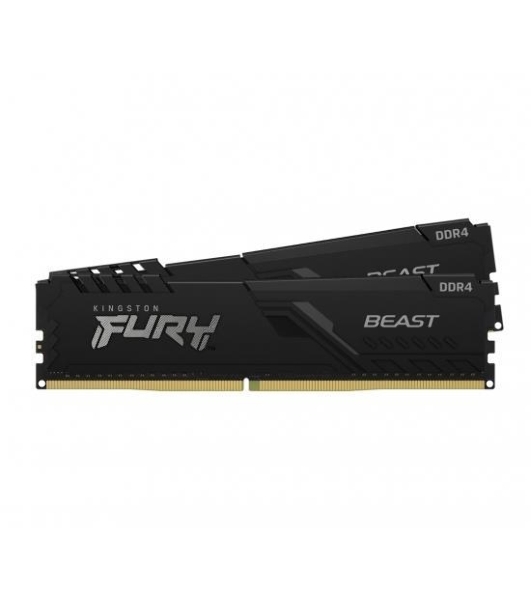 Оперативная память Kingston Fury Beast, DDR4, 32GB (2x16GB), 3200MHz, CL16, DIMM, с радиатором, черный