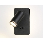 Настенный светильник с выключателем Ambrella light FW2466 BK черный GU10 max 12W+LED 4200K 9W 185*105*150, фото 1