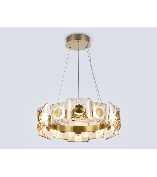 Светильник Ambrella light LH31021 BS/TI латунь/янтарь 56W 3000K D570*150