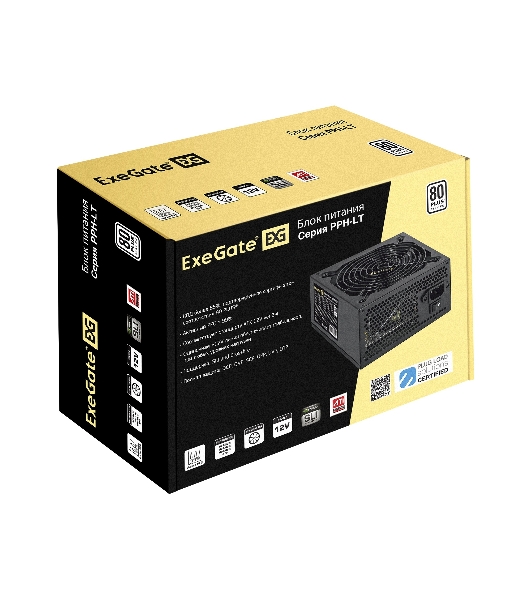 Блок питания ExeGate 800PPH-LT Box (EX292152RUS-S), 800Вт, 80 PLUS, 120мм, черный