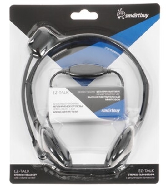 Проводные наушники Smartbuy SBH-5000 Ez-Talk черный, накладные, Jack 3.5 мм