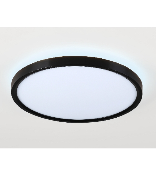 Потолочный светодиодный светильник Ambrella light FZ3055 BK черный IP44 33W+10W 6400+6400К D370*40 (Без ПДУ)