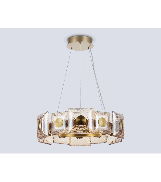 Светильник Ambrella light LH31021 BS/TI латунь/янтарь 56W 3000K D570*150