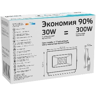 Прожектор светодиодный Gauss Elementary 30W 2695lm 4000К 200-240V IP65 черный LED