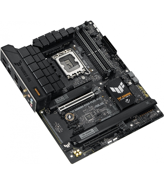 Материнская плата ASUS TUF GAMING B760-PLUS WIFI, LGA 1700, Intel B760, 4xDDR5, 4xSATA, 3xM.2, 1xPCI-E 5.0 x16, 1xPCI-E 3.0 x4, 1xUSB-A 3.2 Gen 2, 3xUSB-A 3.2 Gen 1, 1xUSB-C 3.2 Gen 2x2, 1x2.5Gb LAN, 5x3.5 мм, 7.1, Wi-Fi 6, Bluetooth 5.2, Standard-ATX