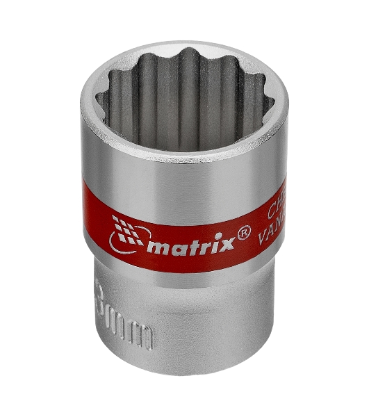 Набор торцевых головок Matrix, 1/4', 12-ти гр., CrV, 10 шт., 4-13мм