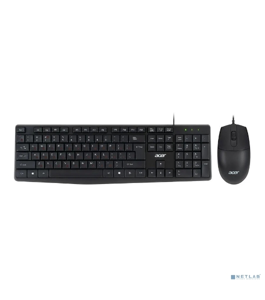 Комплект клавиатура+мышь Acer OMW141 проводной, USB, 1200 DPI, чёрный
