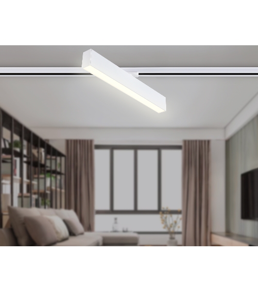 Трековый однофазный светильник Ambrella light GL6769 WH белый LED 24W 3000K 600*22*48