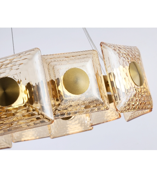 Светильник Ambrella light LH31021 BS/TI латунь/янтарь 56W 3000K D570*150