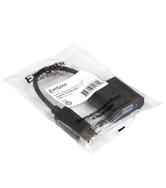 Кабель-переходник ExeGate EX284910RUS DisplayPort-VGA ExeGate EX-DPM-VGAF-0.15 (20M/15F, 0,15м)