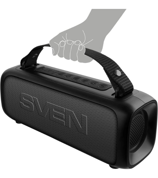 Портативная колонка SVEN PS-235 черный 12W 2.0 BT 3600mAh
