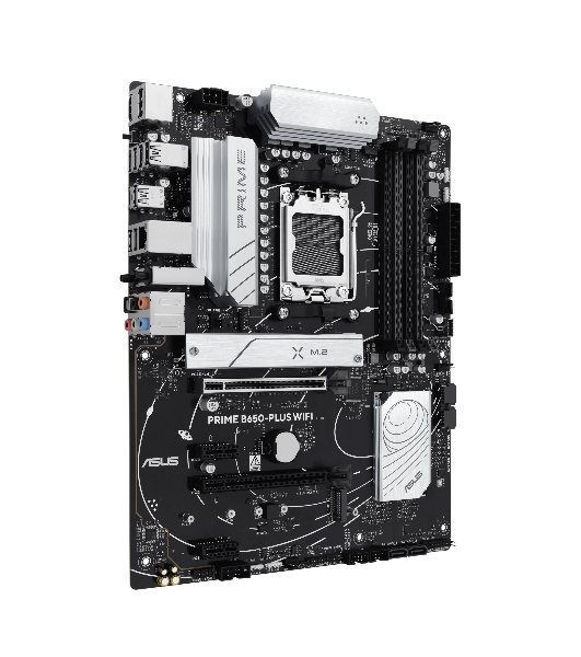 Материнская плата ASUS PRIME B650-PLUS WIFI, AM5, AMD B650, 4xDDR5, 4xSATA, 2xM.2, 1xPCIe 4.0 x16, 2xPCIe 4.0 x1, 1xDP, 1xHDMI, 1x2.5Gb LAN, Wi-Fi 6E, Bluetooth 5.3, 4xUSB-A 10Gbps, 2xUSB-A 5Gbps, 2xUSB-A 2.0, 5x3.5 мм, 7.1, ATX