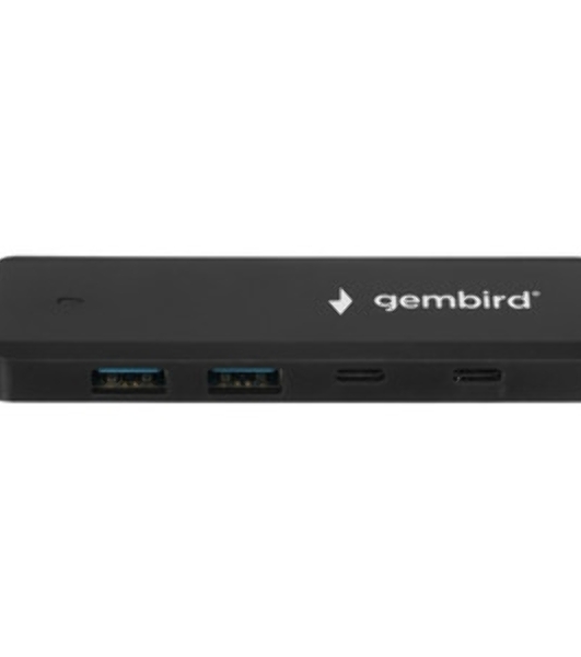 Разветвитель USB3.1 Gembird UHB-C425, 2xUSB, 2xType-C, с доп.питанием (порт Type-C), кабель Type-C 19см