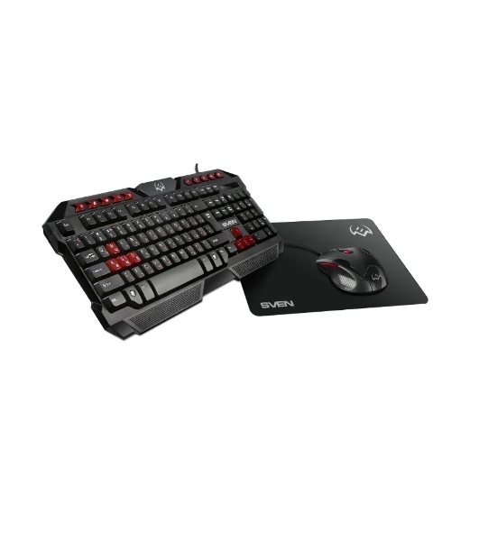 Комплект клавиатура + мышь SVEN GS-9200 игровые клавиатура, мышь и коврик