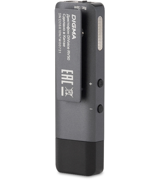 Диктофон Цифровой Digma DiVoice RV50 8Gb черный