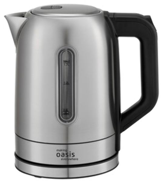 Чайник электрический Oasis K-5SWS стальной+черный 1,7л 2200Вт