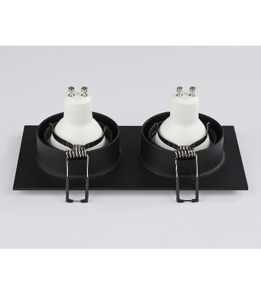 Встраиваемый поворотный точечный светильник Ambrella light TN102746/2 BK черный IP20 GU5.3/2 180*95*25