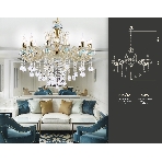 Светильник Ambrella light TR4929/12 GD/WH/CL золото/белый/прозрачный E14*12 max 40W D910*680, фото5