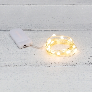 Гирлянда Neon-night 'Роса' с крупными каплями 2 м, 20 LED, теплое белое свечение, 2хCR2032 в комплекте
