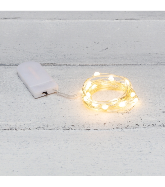 Гирлянда Neon-night 'Роса' с крупными каплями 2 м, 20 LED, теплое белое свечение, 2хCR2032 в комплекте