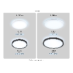 Потолочный светодиодный светильник Ambrella light FZ3055 BK черный IP44 33W+10W 6400+6400К D370*40 (Без ПДУ), фото 1