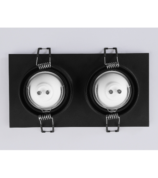 Встраиваемый поворотный точечный светильник Ambrella light TN102746/2 BK черный IP20 GU5.3/2 180*95*25