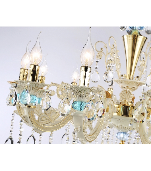 Светильник Ambrella light TR4929/12 GD/WH/CL золото/белый/прозрачный E14*12 max 40W D910*680