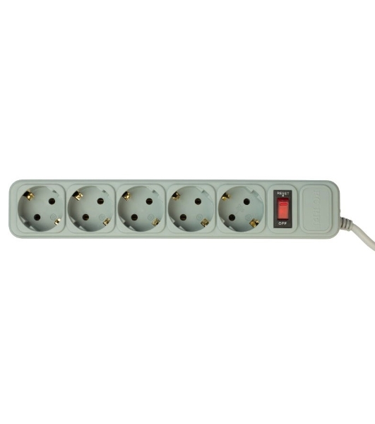 Сетевой фильтр PC Pet AP01006-E-GR 1.8м, 5 розеток, серый