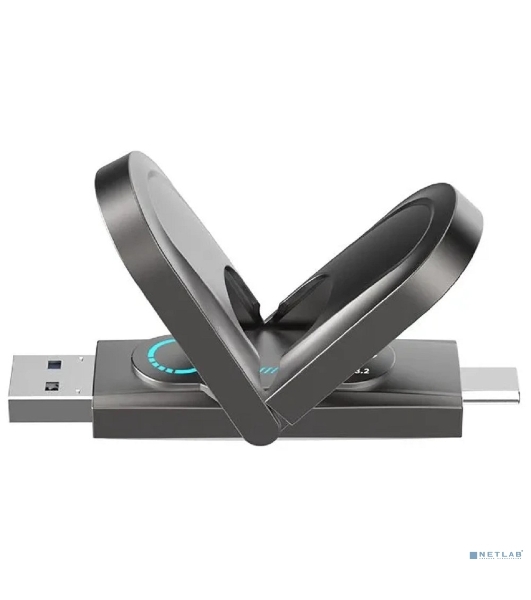 Флешка USB Netac US9 (NT03US9C-256G-32TA), 256Gb, USB 3.2 Gen2 Type-A/USB Type-C, R/W 1000/900, серебристый