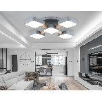 Светильник Ambrella light FL4882/5 GR/WD серый/дерево 90W 3000-6000K 675*675*110 (без ПДУ), фото3