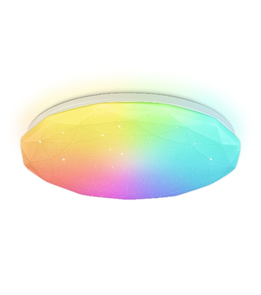 Светодиодный светильник RGB Ambrella light FZ417 WH белый IP20 46W 3000K-6500K+RGB D380*60 (ПДУ ИК)