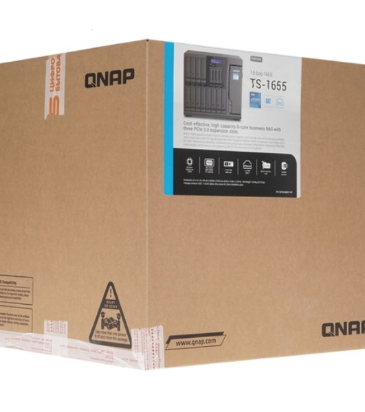 Сетевое хранилище SMB QNAP TS-1655-8G NAS 16-Bay (12x 3.5'/2.5' HDD/SSD bays + 4x 2.5' SSD bays + 2x M.2 2280 SATA slots), Intel Atom C5125 8-core processor, 2.8GHz, 8 Gb DDR4 (1 x 8 GB) up to 128 Gb (4 x 32 GB), 2x 2.5 GbE BASE-T
